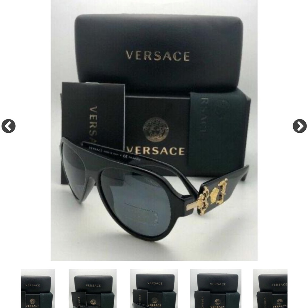 Authentic Versace- Polarized Sunglasses Black-gold frames